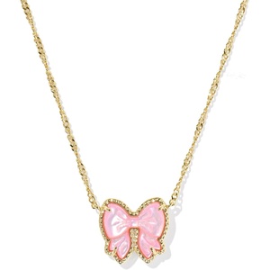 Kendra Scott Haley Bow Short Pendant Necklace, Fashion Jewelry for Women(GOLD – BLUSH IVORY MOTHER OF PEARL)