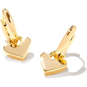 Kendra Scott Heart Padlock Huggie Earrings(18K GOLD VERMEIL)