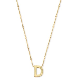 Kendra Scott Letters A-Z Pendant Necklace for Women, Fashion Jewelry, 14k Gold-Plated Brass(Letter D)