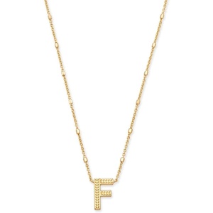 Kendra Scott Letters A-Z Pendant Necklace for Women, Fashion Jewelry, 14k Gold-Plated Brass(Letter F)