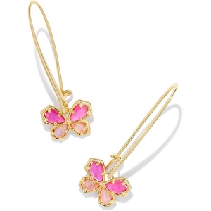 Kendra Scott Mae Butterfly Wire Drop Earrings, Fashion Jewelry for Women(GOLD – AZALEA PINK MIX)
