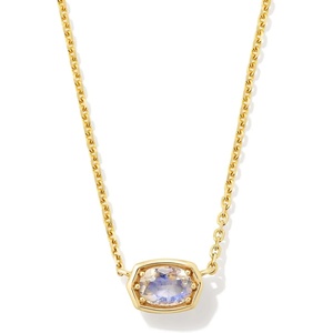 Kendra Scott Marisa 18k Yellow Gold Oval Solitaire Pendant Necklace(RAINBOW MOONSTONE)