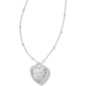 Kendra Scott Meredith Charm Necklace, Sterling Silver, Demi-Fine Jewelry for Women, White Topaz