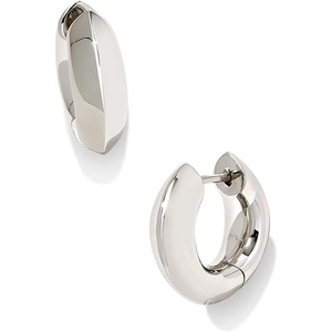 Kendra Scott Mikki Metal Huggie Earring, Fashion Jewelry for Women(RHODIUM – POLISHED METAL)