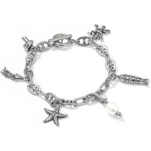 Kendra Scott Parker Charm Bracelet, Fashion Jewelry for Women(Rhodium – Freshwater Cultured Pearl)