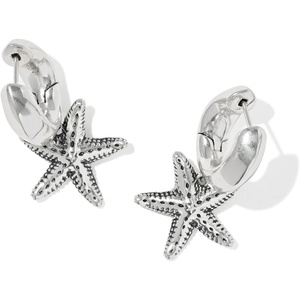 Kendra Scott Parker Starfish Huggie, Fashion Jewelry for Women(Vintage Silver Metal)