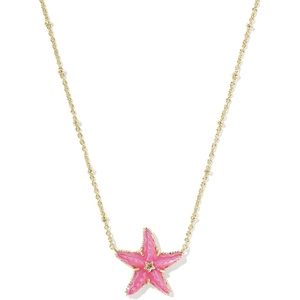 Kendra Scott Parker Starfish Pendant Necklace, Fashion Jewelry for Women(Gold – Bright Pink Mother of Pearl)