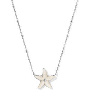 Kendra Scott Parker Starfish Pendant Necklace, Fashion Jewelry for Women(Rhodium – Mother of Pearl)