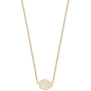 Kendra Scott Tess Pendant Necklace for Women, Fashion Jewelry(GOLD – IRIDESCENT DRUSY)