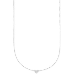Kendra Scott White Diamond Heart Pendant Necklace in 14k Gold, Fine Jewelry for Women(14K WHITE GOLD – CRYSTAL CLEAR DIAMOND)