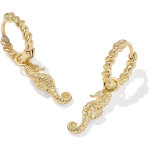 Kendra Scott Women’s Seahorse Huggie Earrings(GOLD METAL)
