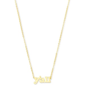 Kendra Scott Y’All Pendant Necklace in 18k Gold Vermeil, Demi-Fine Jewelry for Women